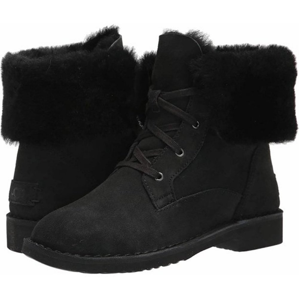 UGG Weylyn Winter Bootie Black Suede Size 8.5 1120703